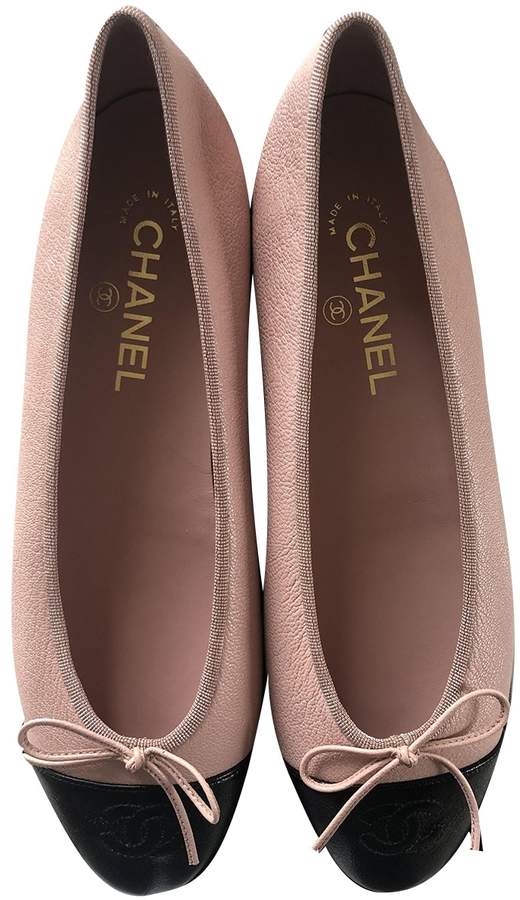 Chanel Pink Leather Ballet flats