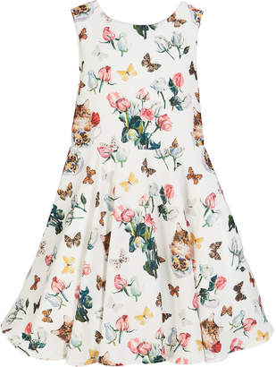 Charabia Mixed Floral Print Sleeveless Dress, Size 10-12