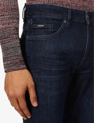 HUGO BOSS Slim-fit mid-rise stretch-denim jeans