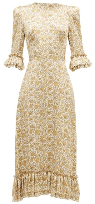 white and gold midi dress