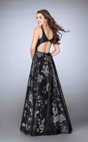 Thumbnail for your product : La Femme Fancy Sweetheart Floral Print Long A-Line Evening Gown 24114