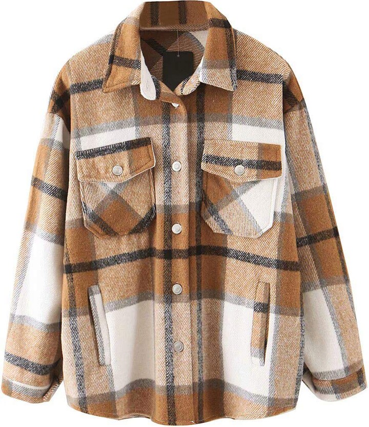 wool plaid shirt jacket