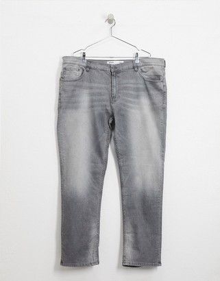 Burton Menswear Big & Tall slim jeans in grey