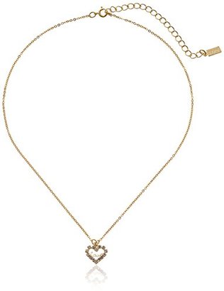 Love Hearts 1928 Jewelry 14k Gold Dipped Crystal Accented Adjustable Pendant Necklace, 16"