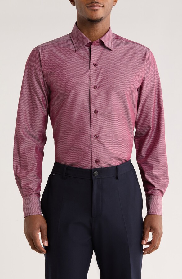 David Donahue Dobyy Dot Print Sport Shirt