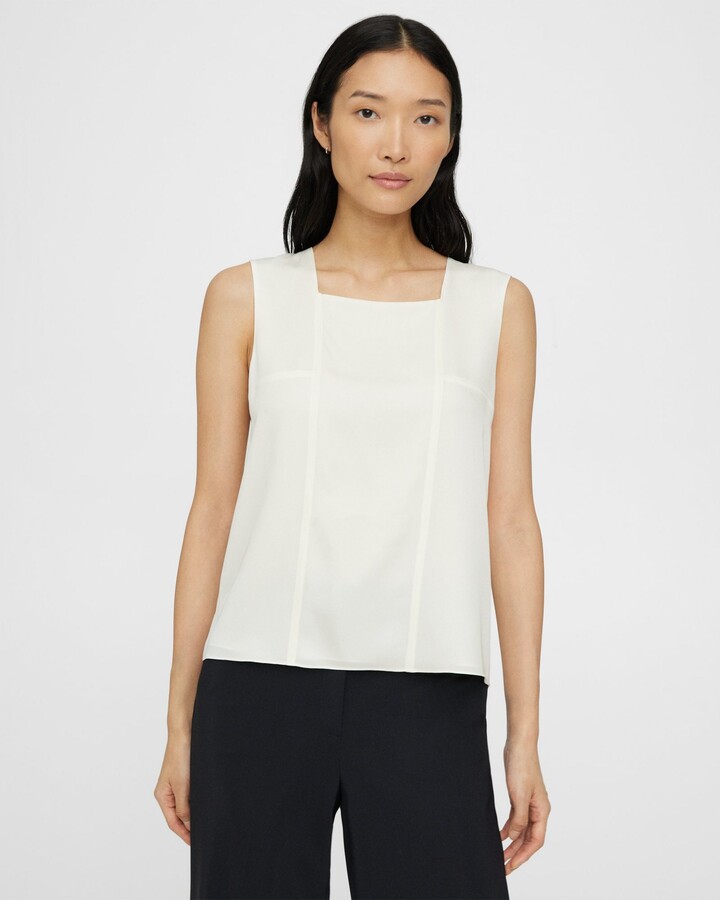 Theory Relaxed Shell Top in Silk Georgette - ShopStyle