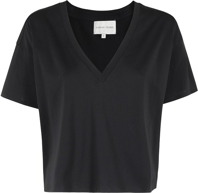 LOULOU STUDIO V-Neck Crop Top
