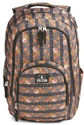 Volcom 'Top Notch' Floral Print Backpack - Black