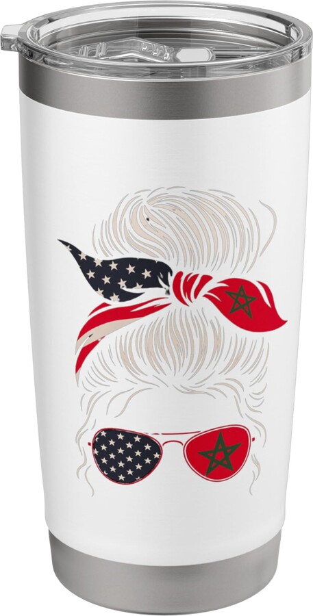 Moroccan American Flag Moroccan Roots USA Citizen American Moroccan Patriot Flag T-Shirt – Morocco Grown Pride Stainless Steel Insulated Tumbler