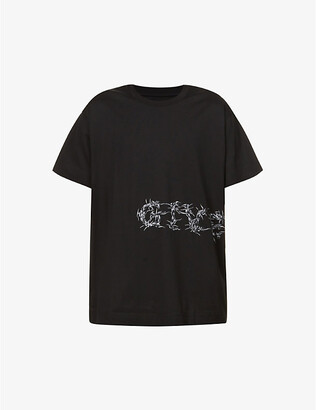 Givenchy Barbed wire-print dropped-shoulder cotton-jersey T-shirt