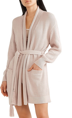 Skin Fiona Waffle-knit Cotton Robe