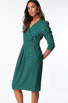 WallisWallis **Jolie Moi Green Print Dress