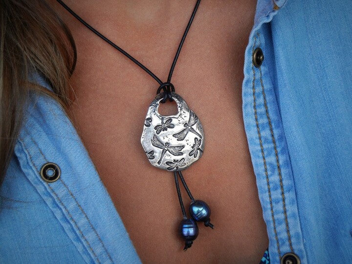 Etsy Nature Jewelry, Naturalists Necklace, Naturalist Sterling Silver Gifts Necklace Leather Pearl Lariat