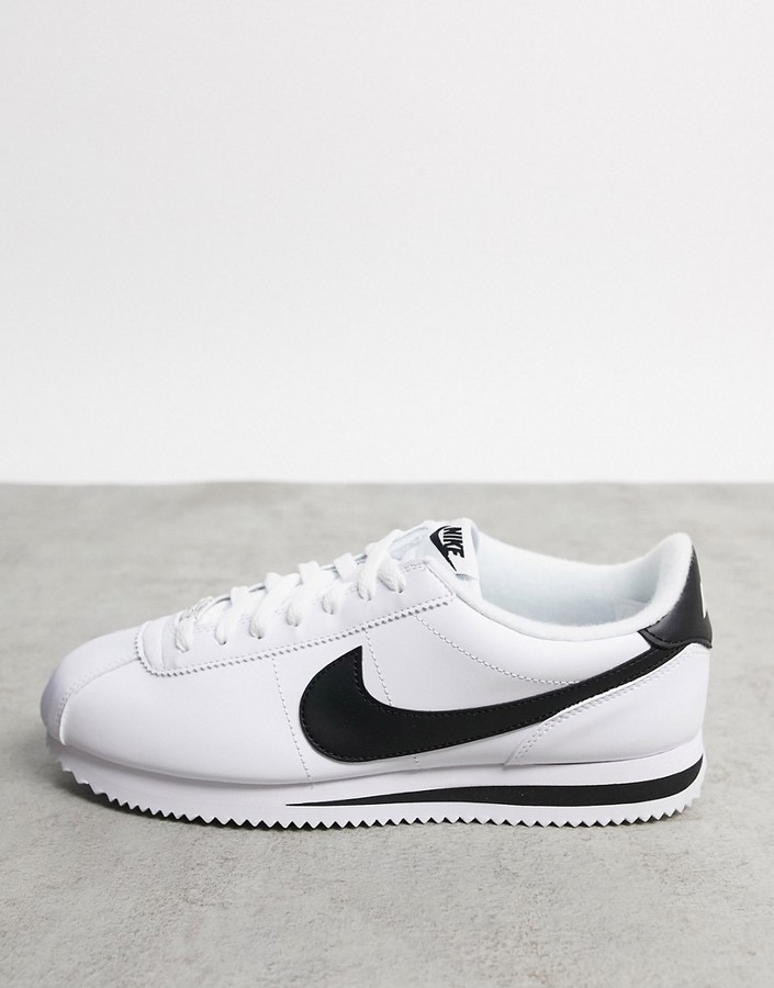 nike leather white cortez trainers