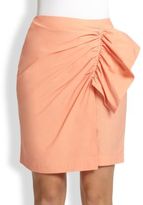 Thumbnail for your product : MSGM Draped-Ruffle Cotton Wrap-Effect Skirt