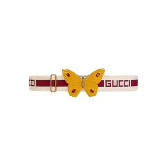 Gucci Women's Fabric Stripe Butterfly Belt