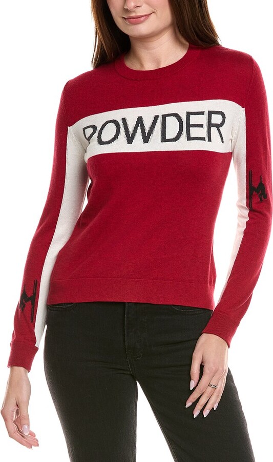 Hannah Rose Powder Intarsia Crewneck Cashmere-Blend Sweater