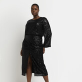 Thumbnail for your product : River Island Womens Plus Black Sequin Bodycon Midi Dress