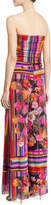 Thumbnail for your product : Fuzzi Cactus Strapless Wide-Leg Mixed-Print Jumpsuit