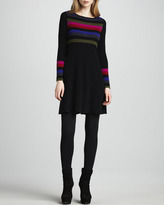 Thumbnail for your product : Autumn Cashmere Striped Flared Cashmere Dress