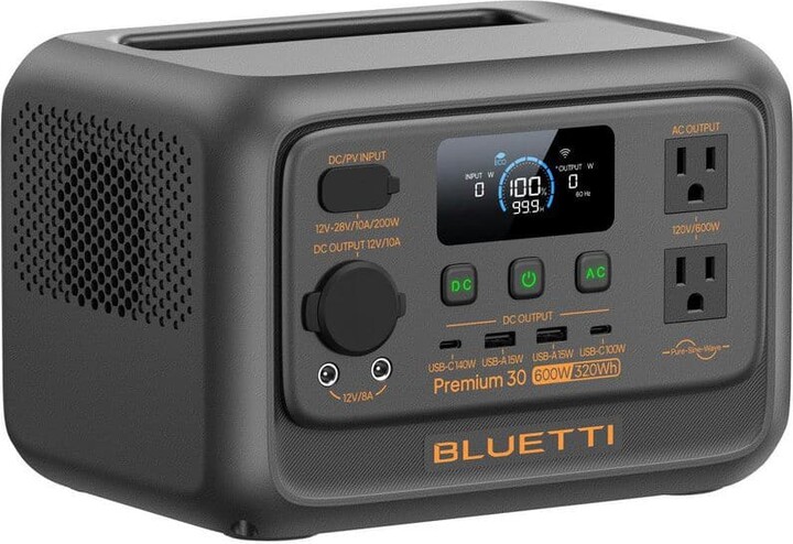 BLUETTI 600W Continuous/1500W Peak Output Power Station 320Wh Push Button Start LiFePO4 Battery Solar Generator for Outdoors