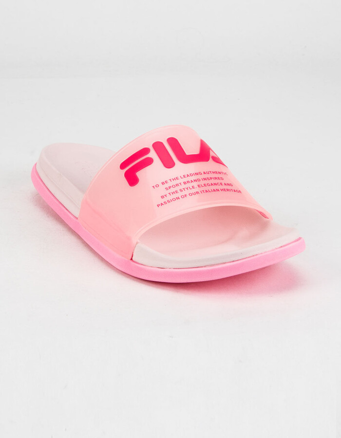 Overstijgen Samengroeiing band Fila Drifter Lux Womens Clear Pink Slide Sandals - ShopStyle