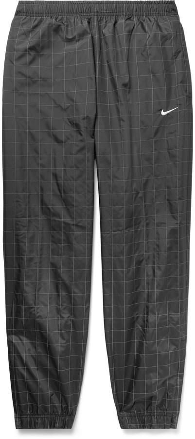 nike woven checked tracksuit bottoms
