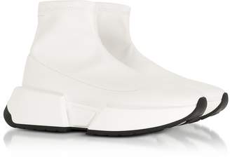 Maison Margiela White Stretch Leather Sock Sneakers