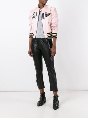 Coach banded collar bomber jacket - women - Leather/Nylon/Polyester/Viscose - 4
