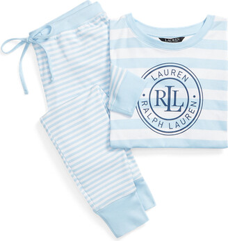 Lauren Ralph Lauren Striped Cotton-Blend Jogger PJ Set - ShopStyle Pyjamas