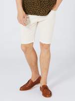 Thumbnail for your product : Topman Off White Raw Slim Fit Denim Shorts