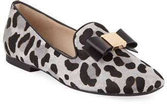 Cole Haan Tali Grand Bow Ocelot-Print Loafers