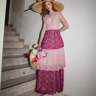 Roses are Red Women's Pink / Purple Ella Linen & Lace Dress