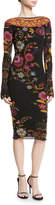 Thumbnail for your product : Fuzzi Fitted Long-Sleeve Floral-Print Dress