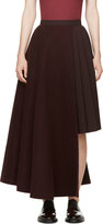 Thumbnail for your product : Yang Li Burgundy Layered Wool Skirt