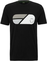 Thumbnail for your product : HUGO BOSS Stretch-cotton T-shirt with artwork and circular logo