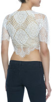 Thumbnail for your product : For Love & Lemons Grace Scalloped Lace Crop Top, White