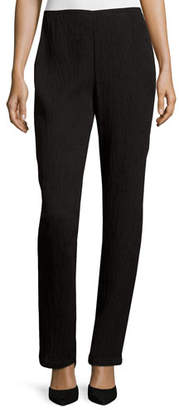 Caroline Rose Mini-Pleated Knit Pants, Black, Plus Size