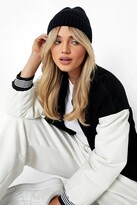 Thumbnail for your product : boohoo Basic Black Ribbed Beanie