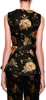 Thumbnail for your product : Dolce & Gabbana Sleeveless Jacquard Peplum Top w/ Heart Applique