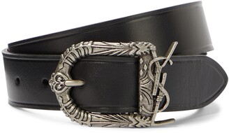 Saint Laurent Celtic Monogram leather belt