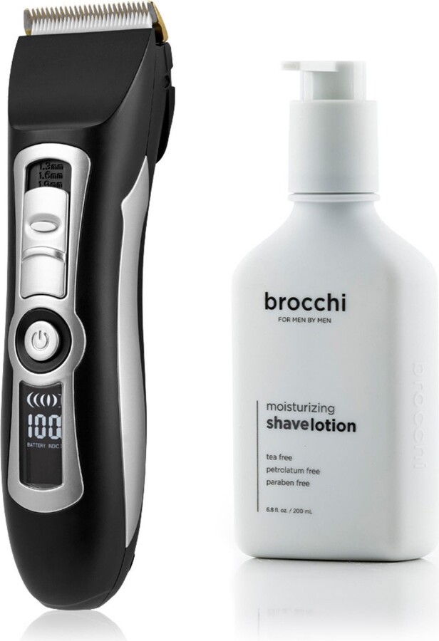 BROCCHI Grooming Trimmer & Moisturizing Shave Lotion Bundle Digital Trimmer & Moisturizing Shave Lotion