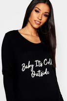 Thumbnail for your product : boohoo Maternity Baby It's Cold Outside PJ Set