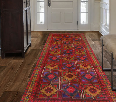 Isabelline Vintage Distressed Keenan Red Runner