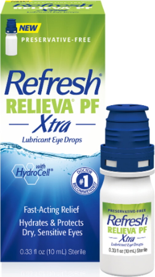 Refresh Relieva PF Xtra Preservative-Free Artificial Tears Lubricant Eye Drops, 10 ml