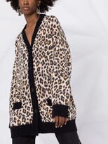 Thumbnail for your product : Moschino V-neck leopard-print cardigan