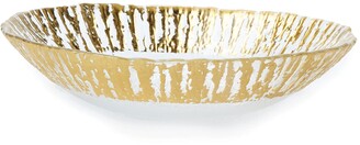 Vietri Rufolo Glass Medium Oval Serving Bowl, Gold
