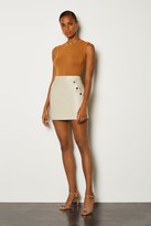 Thumbnail for your product : Karen Millen Leather Gold Popper Mini Skirt