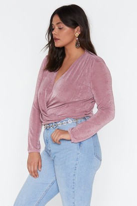 Nasty Gal Womens Down Town Plunging Wrap Top - Purple - 6