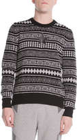 Thumbnail for your product : Givenchy Striped Fair Isle Sweater, Black/White